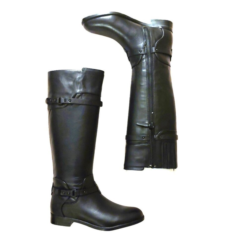 Bcbgmaxazaria Ma Franz Black Calf Leather Boots Retail $398